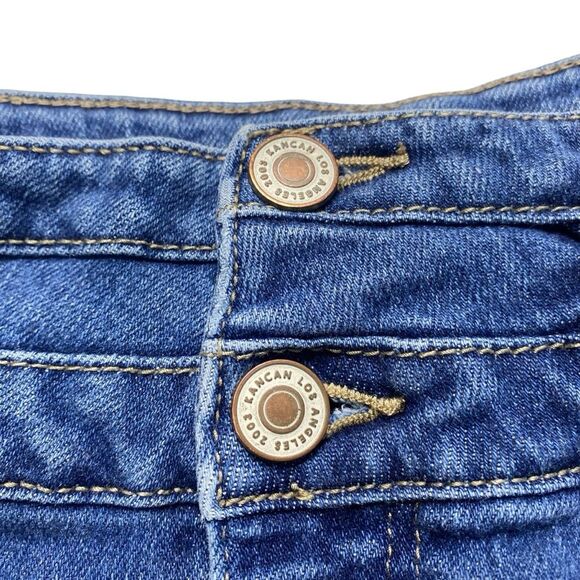 KanCan High Rise Double Button Super Skinny Distressed Denim Blue Jeans Sz 11/29 - Picture 2 of 15